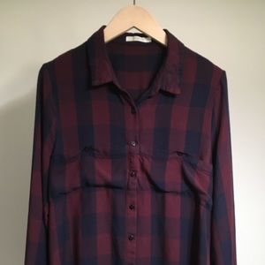 Hazel women’s plaid button up shirt